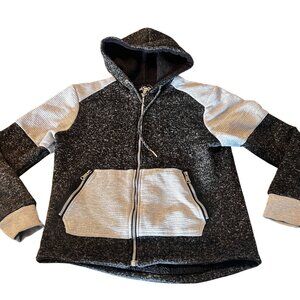 Brooklyn Standard L Black &‎ Gray Sherpa-Lined Zip Hoodie Pockets winter hoodie